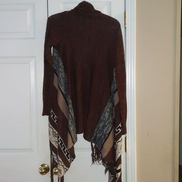 Another Story boho western watefall fringe cardigan Sz S - Picture 4 of 7
